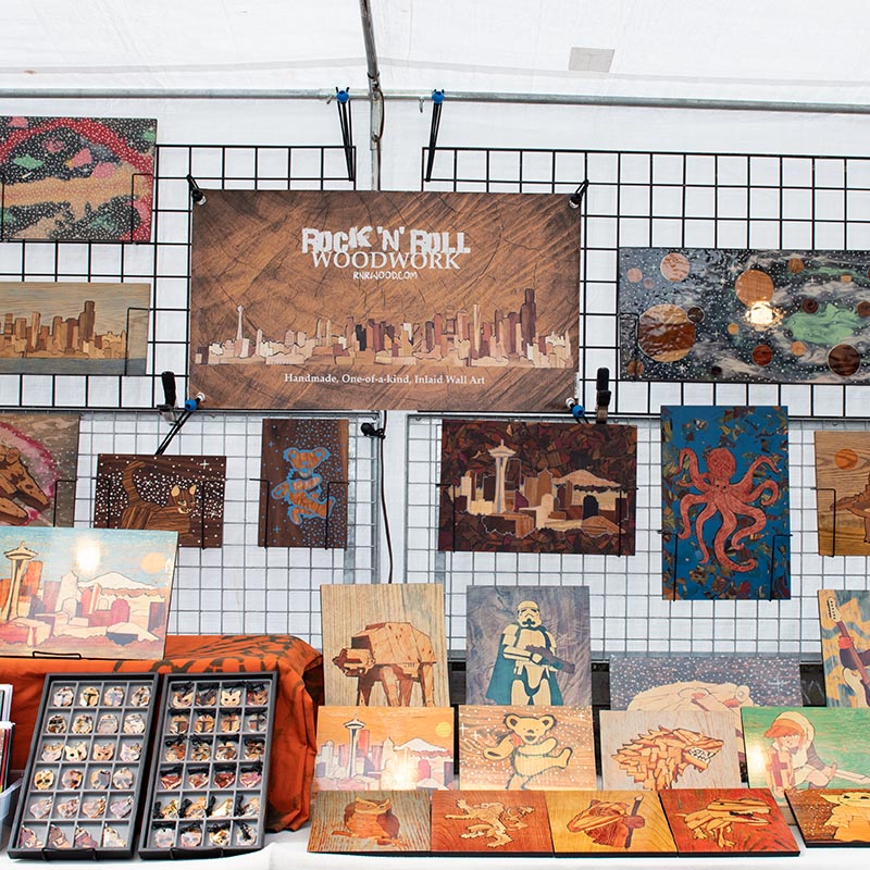 rock n roll woodwork at pike place market